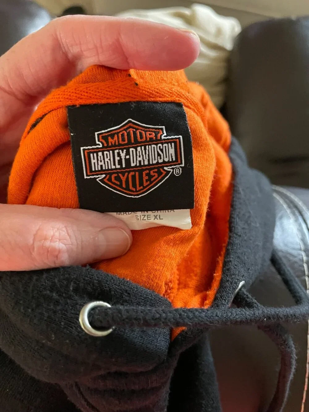Vintage 2003 Harley-Davidson Black Orange Hoodie Men’s XL - Picture 4 of 6